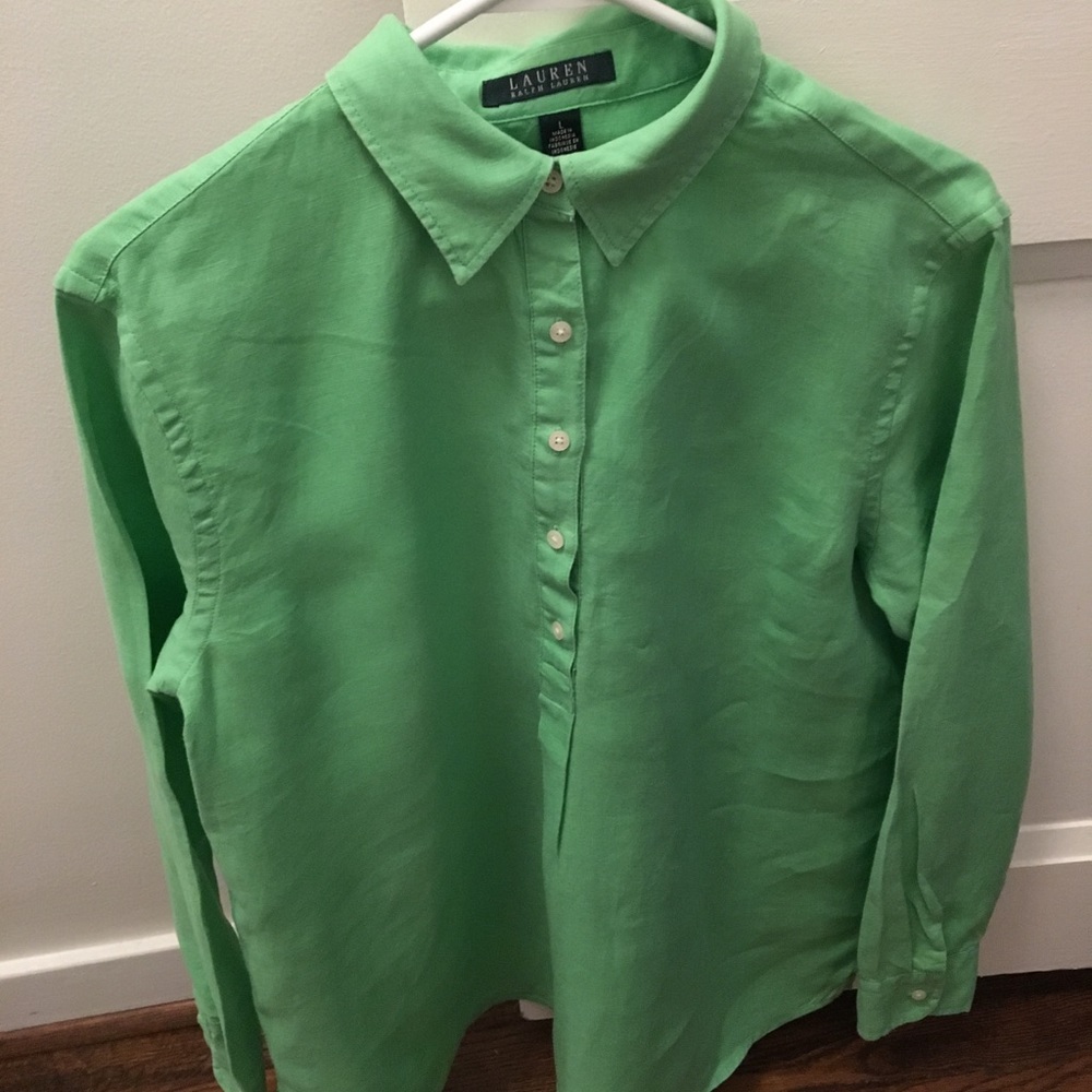 Ralph Lauren Green Linen Top